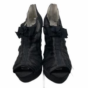 White by Vera Wang Organza Booties Black Size 6 M